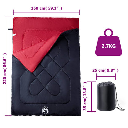 vidaXL Double Sleeping Bag with Pillows for Adults Camping 3-4 Seasons 5