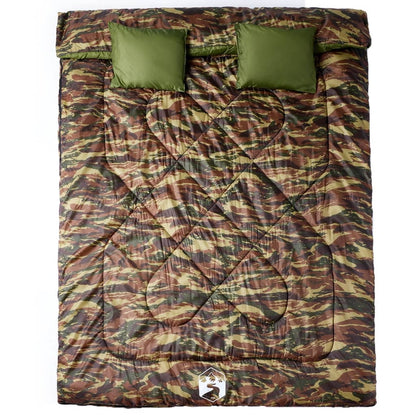 vidaXL Double Sleeping Bag with Pillows for Adults Camping 3-4 Seasons 2