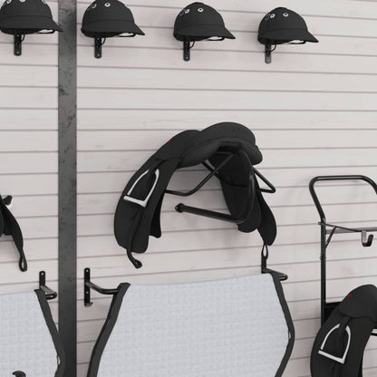vidaXL Saddle Rack Wall Mounted Black Iron 3