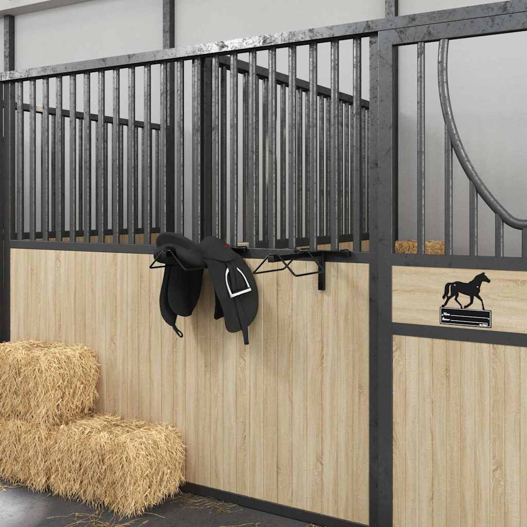 vidaXL Saddle Rack Wall Mounted Black Iron 3