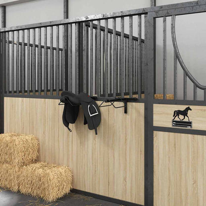vidaXL Saddle Rack Wall Mounted Black Iron 3