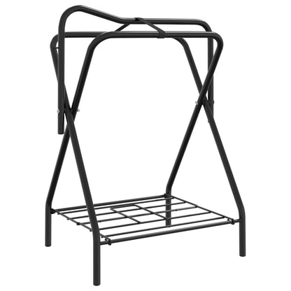 vidaXL Saddle Rack Foldable Freestanding Black Iron 2