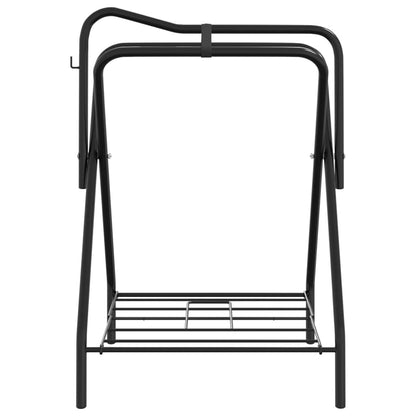 vidaXL Saddle Rack Foldable Freestanding Black Iron 4
