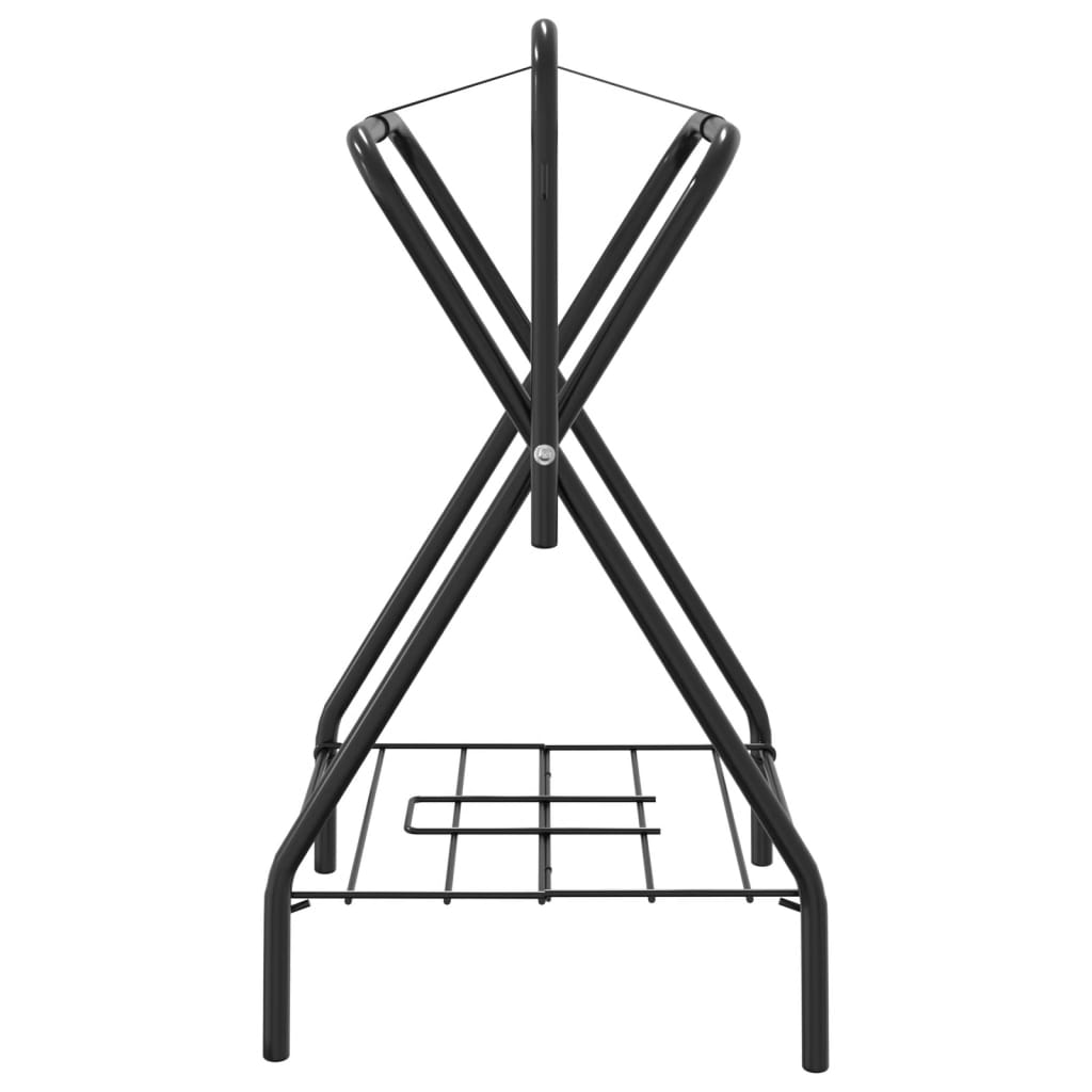 vidaXL Saddle Rack Foldable Freestanding Black Iron 5