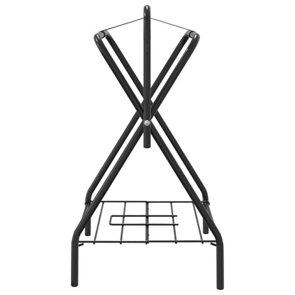 vidaXL Saddle Rack Foldable Freestanding Black Iron 5