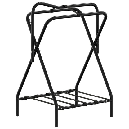 vidaXL Saddle Rack Foldable Freestanding Black Iron 2