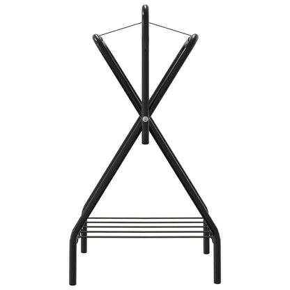 vidaXL Saddle Rack Foldable Freestanding Black Iron 5