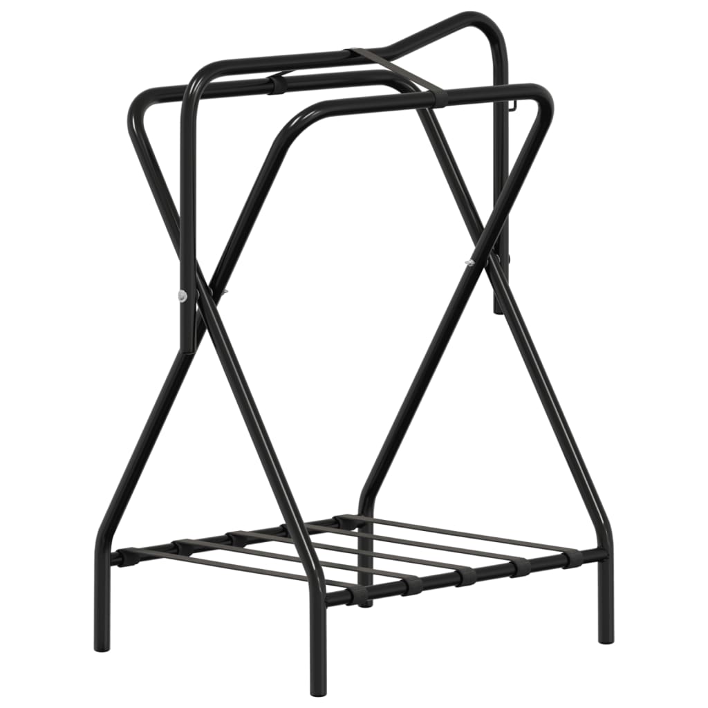 vidaXL Saddle Rack Foldable Freestanding Black Iron 6