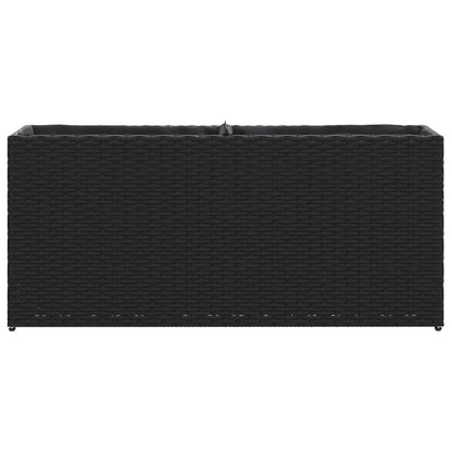 vidaXL Garden Planter with 2 Pots Black 90x20x40 cm Poly Rattan 5