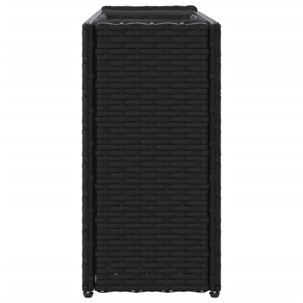 vidaXL Garden Planter with 2 Pots Black 90x20x40 cm Poly Rattan 6