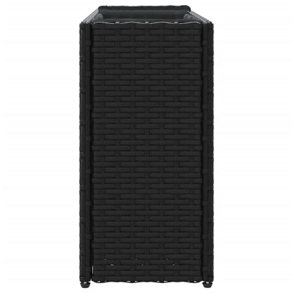 vidaXL Garden Planter with 2 Pots Black 90x20x40 cm Poly Rattan 6