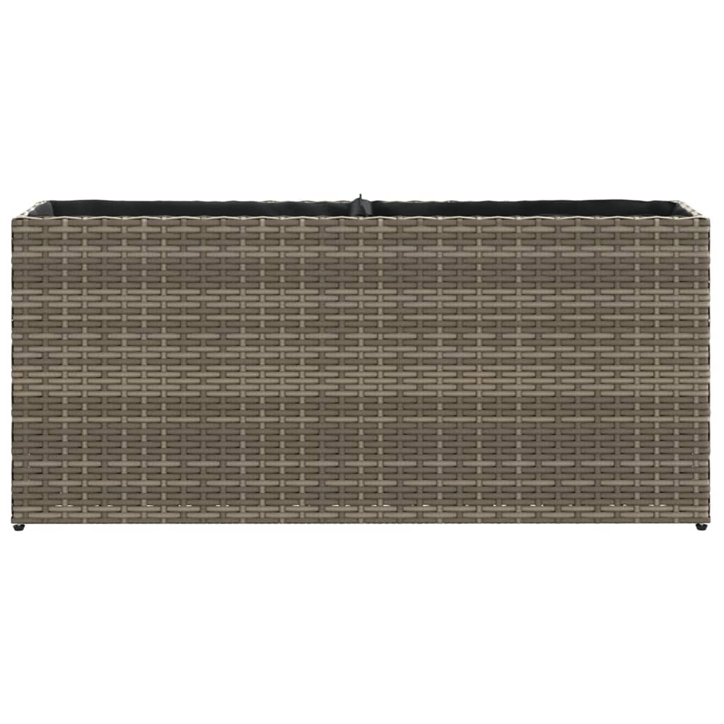 vidaXL Garden Planter with 2 Pots Grey 90x20x40 cm Poly Rattan 5