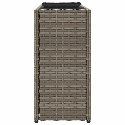 vidaXL Garden Planter with 2 Pots Grey 90x20x40 cm Poly Rattan 6