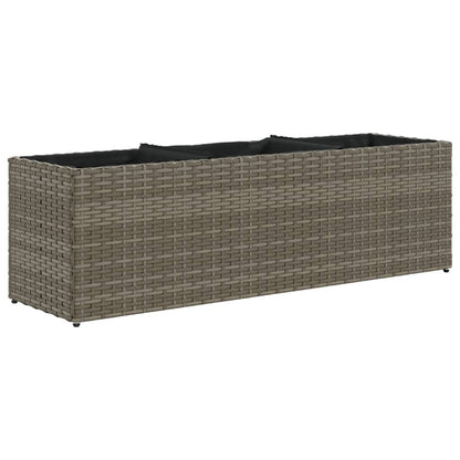 vidaXL Garden Planter with 3 Pots Grey 105x30x32 cm Poly Rattan 2