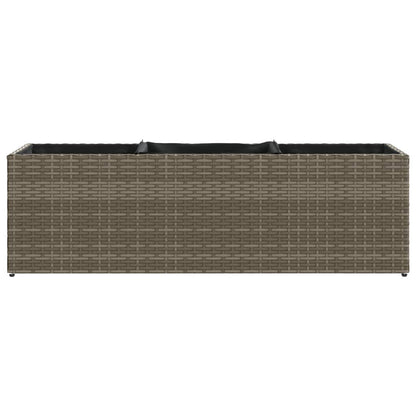 vidaXL Garden Planter with 3 Pots Grey 105x30x32 cm Poly Rattan 5