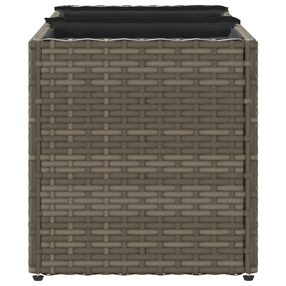 vidaXL Garden Planter with 3 Pots Grey 105x30x32 cm Poly Rattan 6