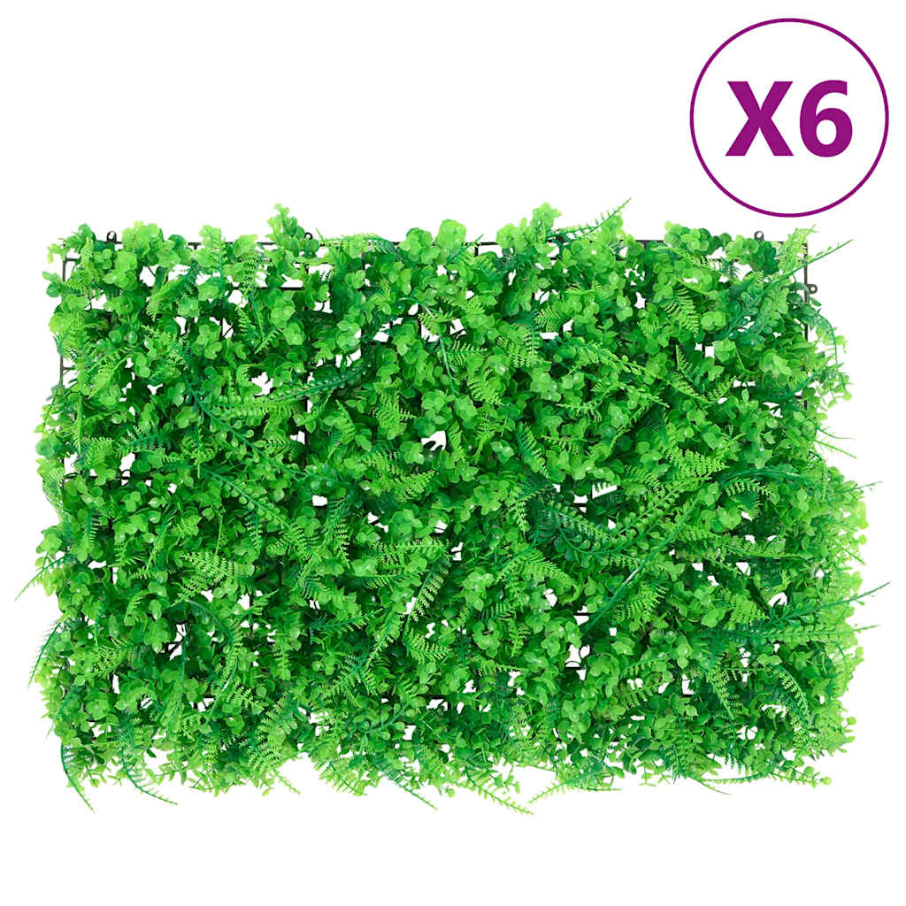 vidaXL Artificial Fern Leaf Fence 6 pcs Green 40x60 cm 1