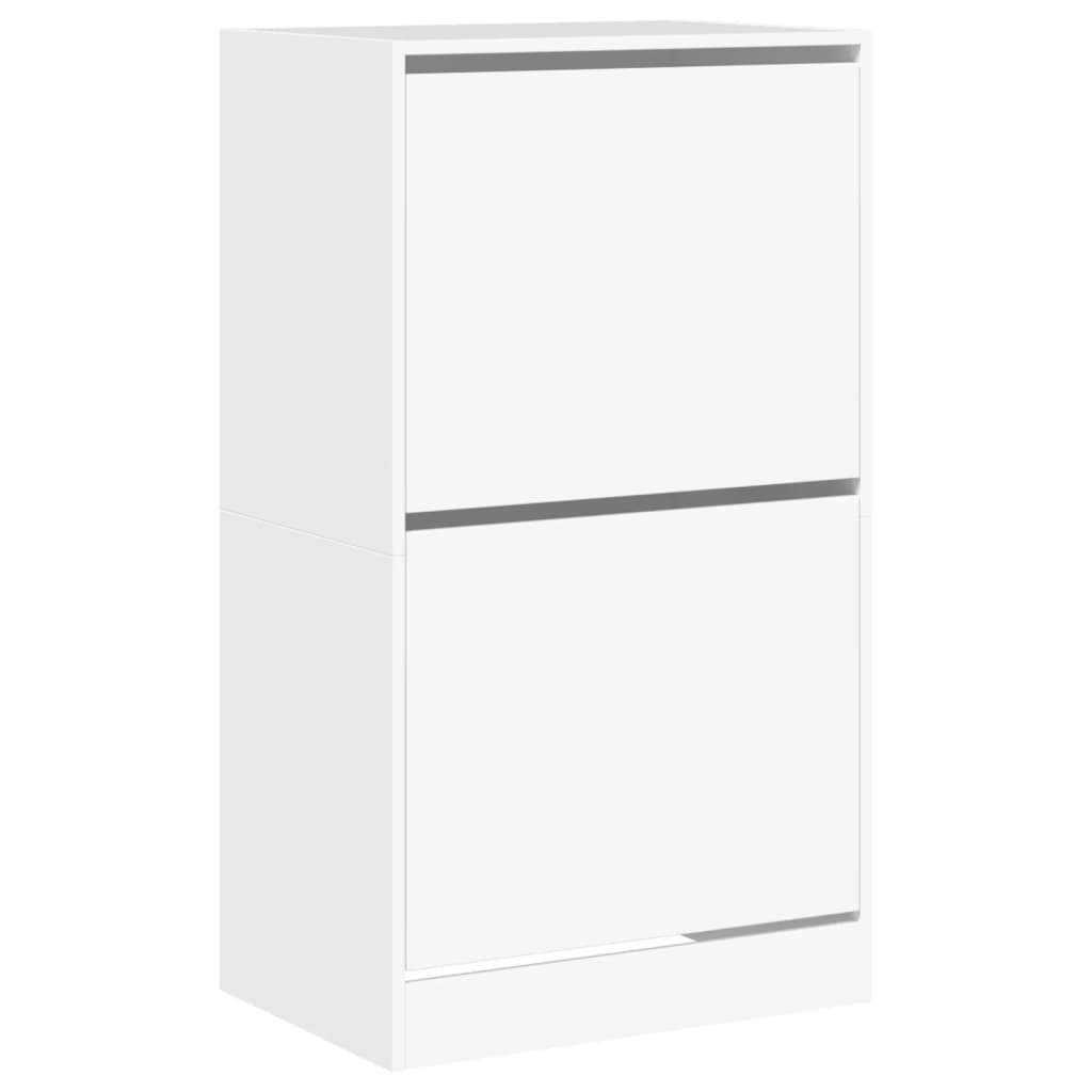 vidaXL Shoe Cabinet with 2 Flip-Drawers White 60x42x108 cm 2
