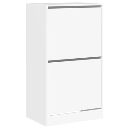 vidaXL Shoe Cabinet with 2 Flip-Drawers White 60x42x108 cm 2