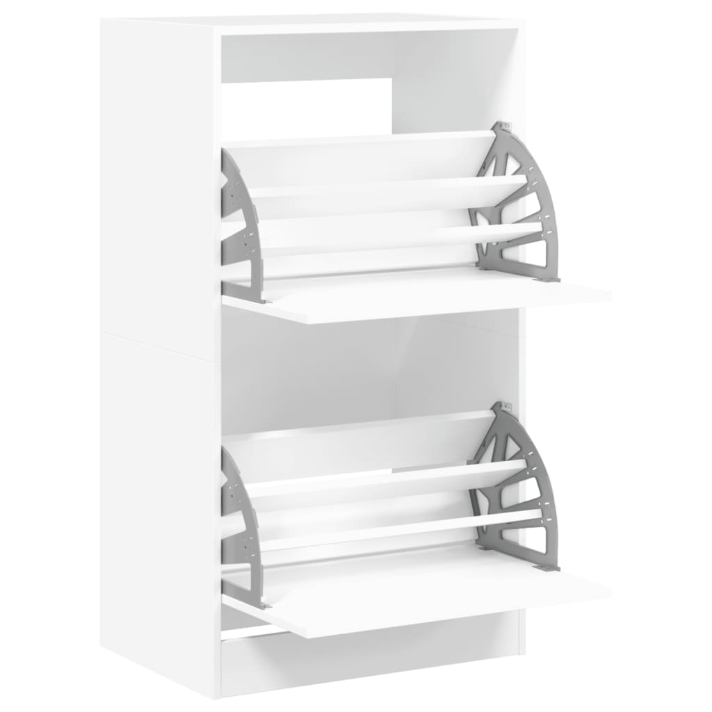 vidaXL Shoe Cabinet with 2 Flip-Drawers White 60x42x108 cm 5
