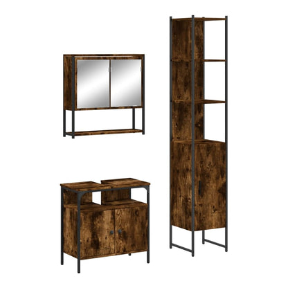Bathroom Furniture Set 3 pcs Engineered Wood Smoked oak