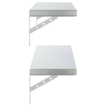 vidaXL Wall Shelves 2 pcs 100x23.5 cm Silver Stainless Steel 6