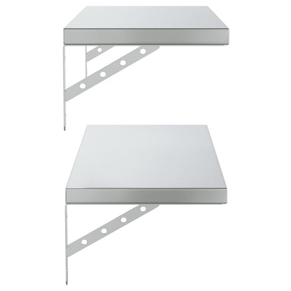 vidaXL Wall Shelves 2 pcs 75x30 cm Silver Stainless Steel 6