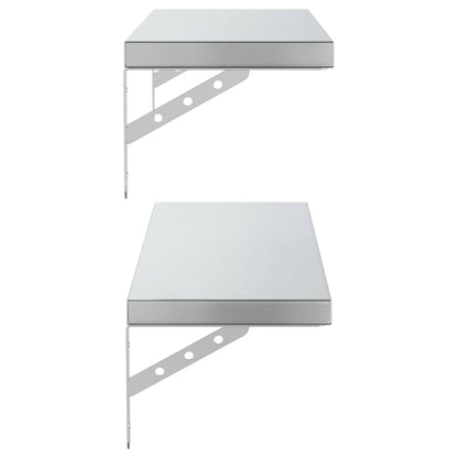 vidaXL Wall Shelves 2 pcs 75x23.5 cm Silver Stainless Steel 6
