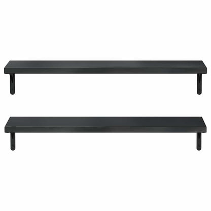 vidaXL Wall Shelves 2 pcs 100x23.5 cm Black Stainless Steel 5