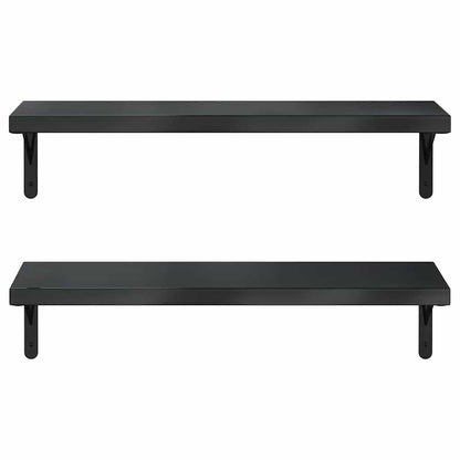 vidaXL Wall Shelves 2 pcs 75x23,5 cm Black Stainless Steel 4