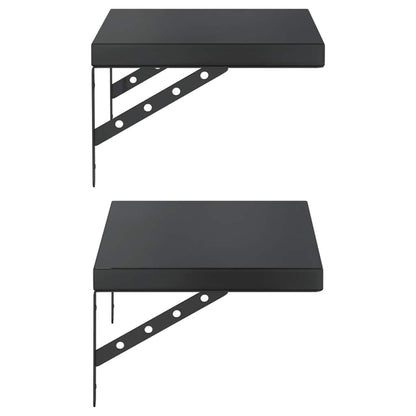 vidaXL Wall Shelves 2 pcs 50x30 cm Black Stainless Steel 6