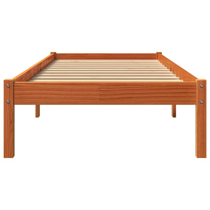 vidaXL Bed Frame without Mattress Wax Brown 100x200 cm Solid Wood Pine 4
