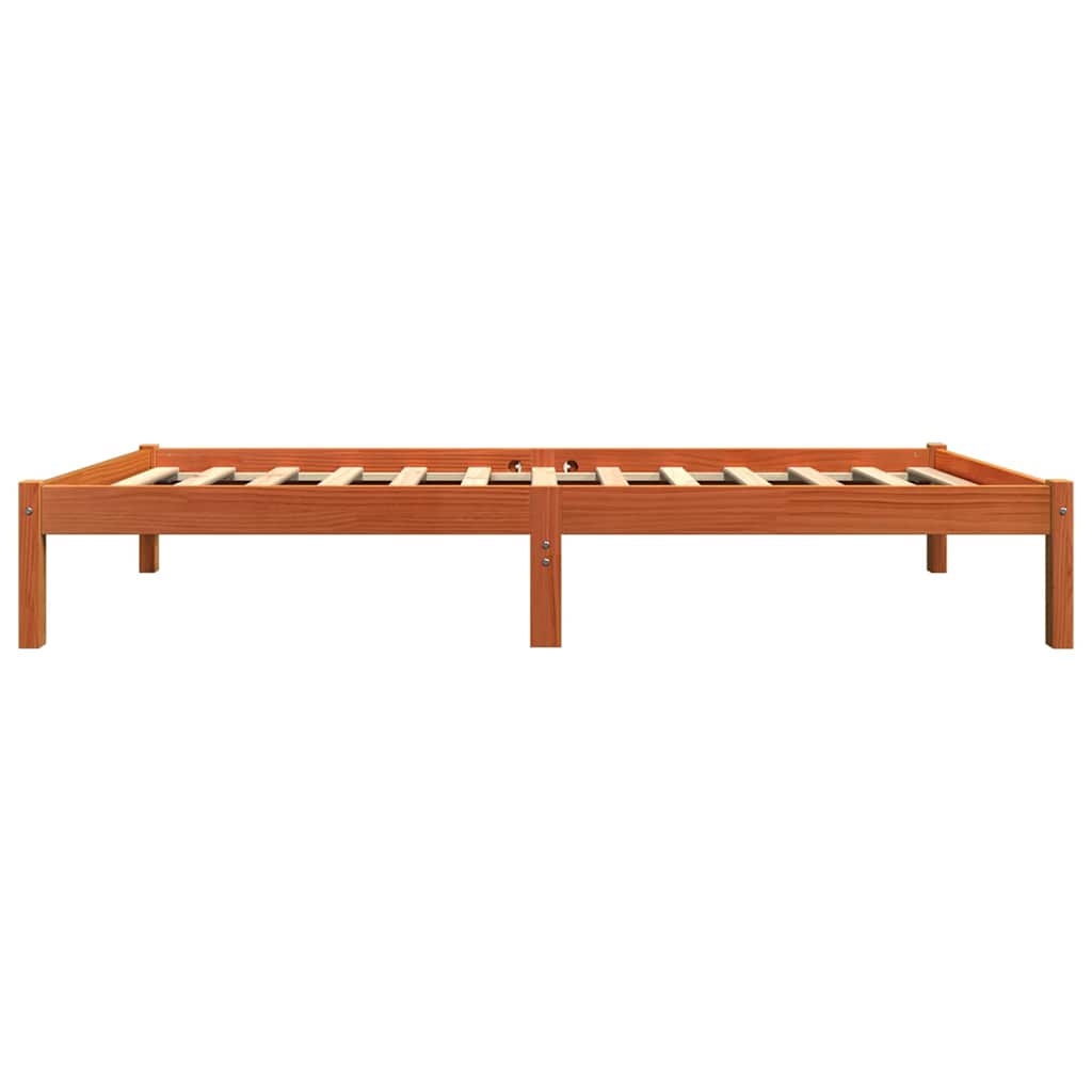 vidaXL Bed Frame without Mattress Wax Brown 100x200 cm Solid Wood Pine 5
