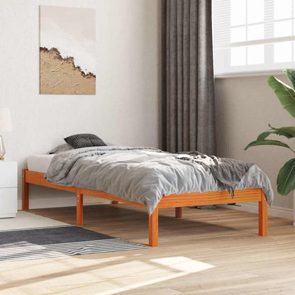 vidaXL Bed Frame without Mattress Wax Brown 100x200 cm Solid Wood Pine 1
