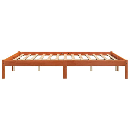 vidaXL Bed Frame without Mattress Wax Brown 200x200 cm Solid Wood Pine 5