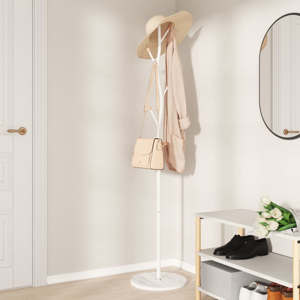 vidaXL Coat Stand White 177 cm Powder-coated Iron 3