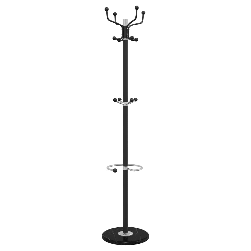 vidaXL Coat Stand with Umbrella Holder Black 180 cm Powder-coated Iron 2