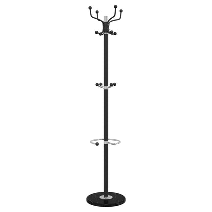 vidaXL Coat Stand with Umbrella Holder Black 180 cm Powder-coated Iron 2
