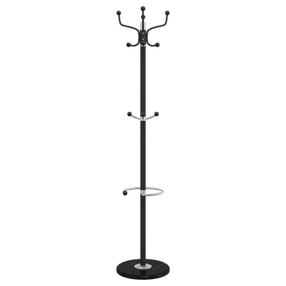 vidaXL Coat Stand with Umbrella Holder Black 180 cm Powder-coated Iron 4