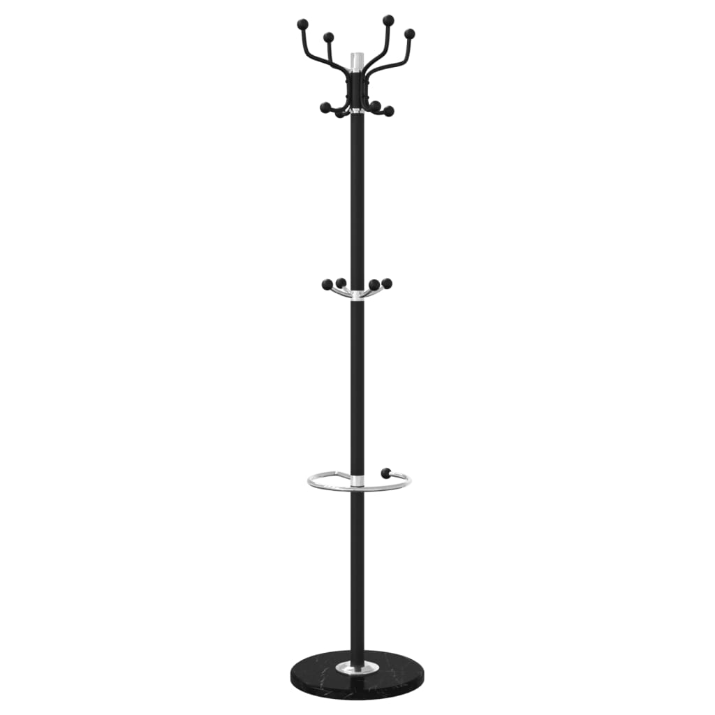 vidaXL Coat Stand with Umbrella Holder Black 180 cm Powder-coated Iron 6