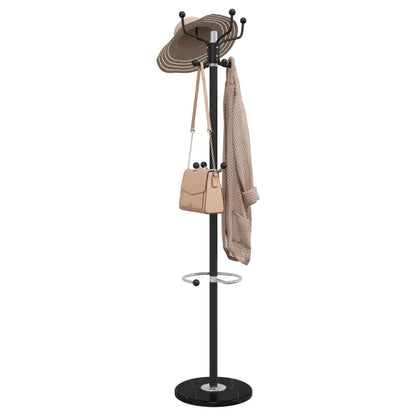 vidaXL Coat Stand with Umbrella Holder Black 180 cm Powder-coated Iron 1