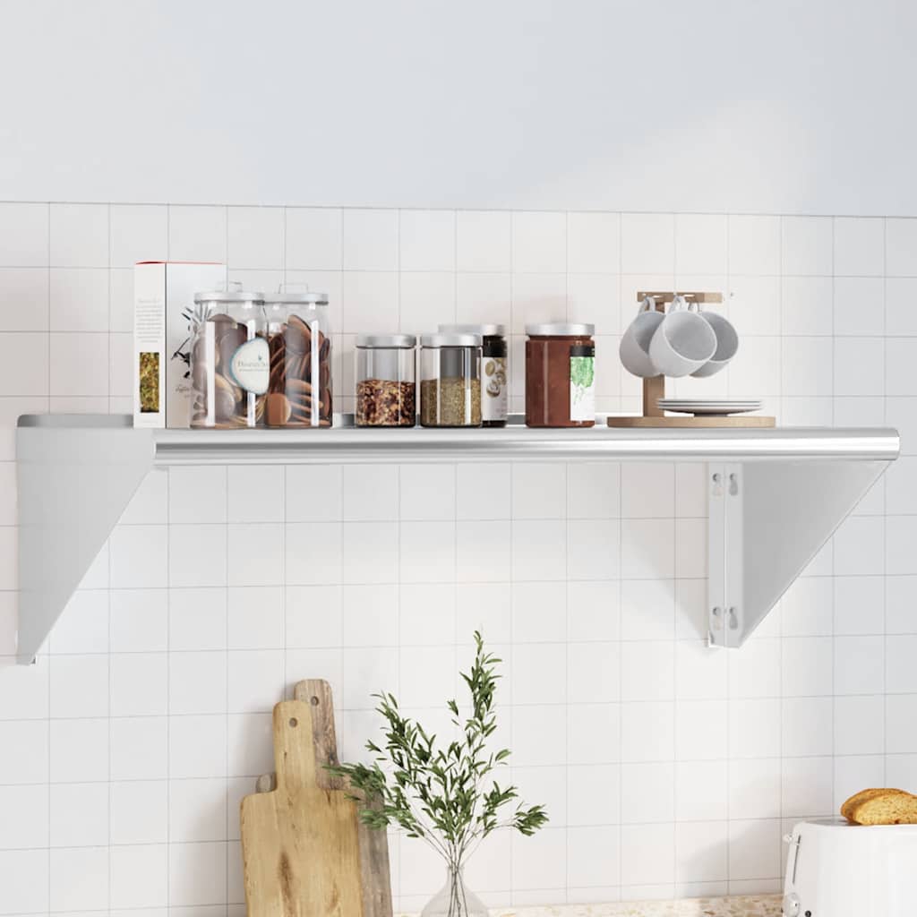 Wall Shelf Silver Stainless Steel 100 cm 45 cm