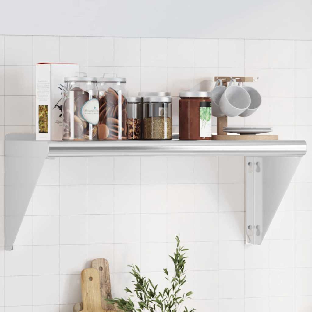 vidaXL Wall Shelf 75x30x31 cm Silver Stainless Steel 1