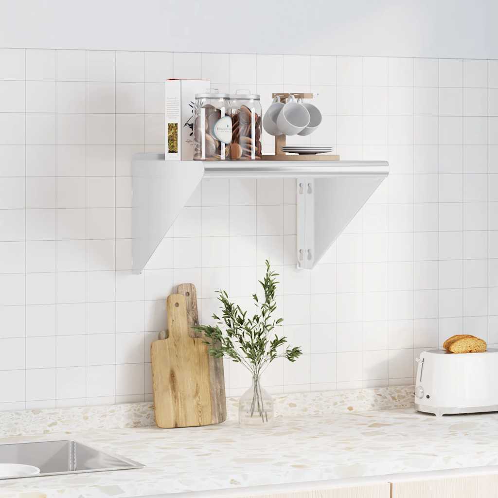 Wall Shelf Silver Stainless Steel 50 cm 45 cm
