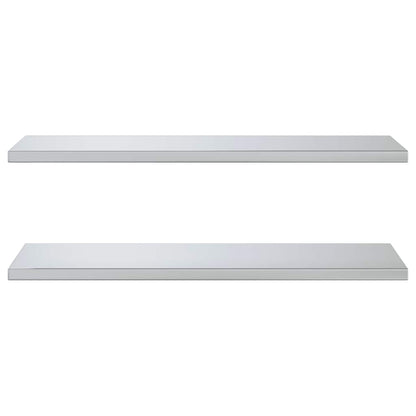 vidaXL Wall Shelves 2 pcs 100x40 cm Silver Stainless Steel 4