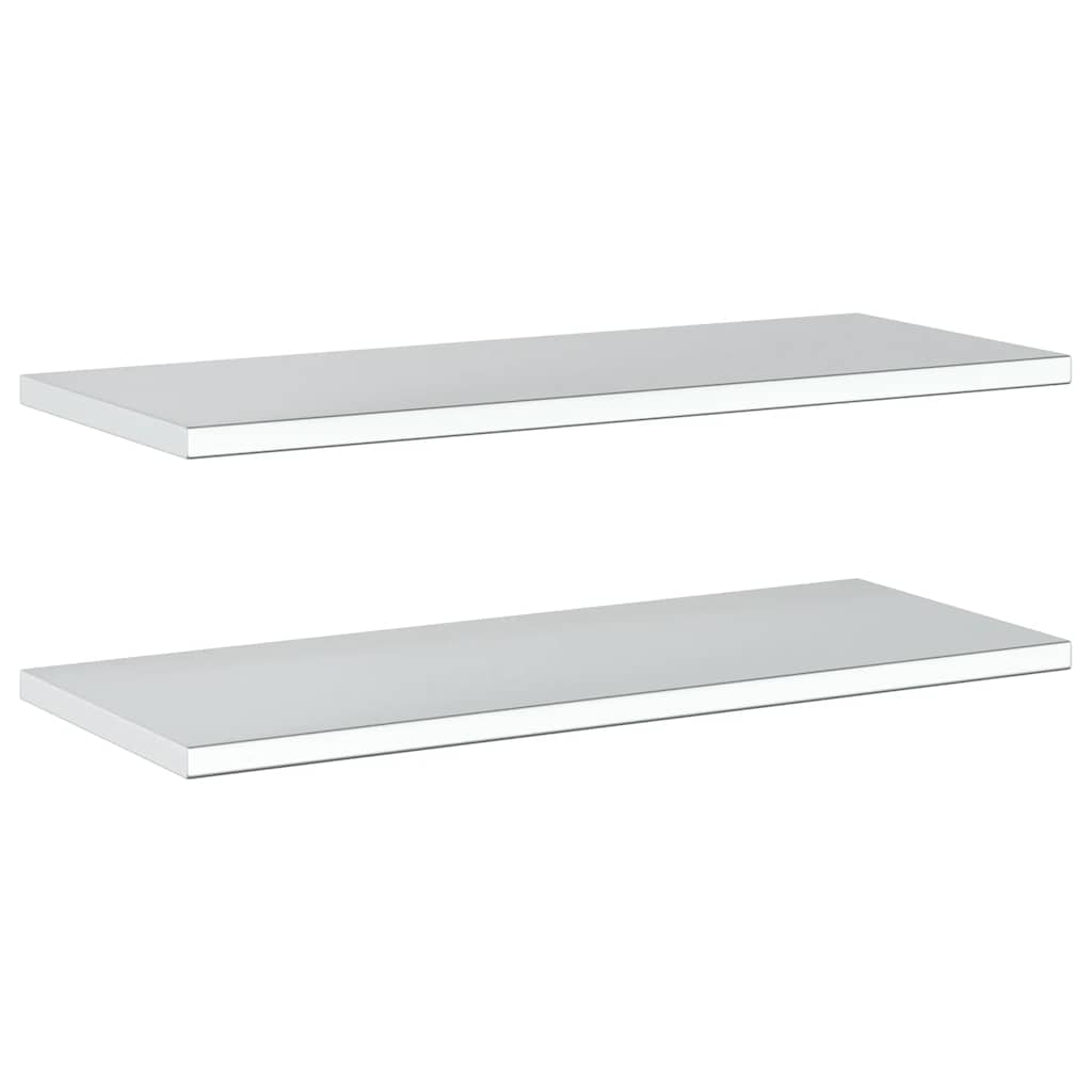 vidaXL Wall Shelves 2 pcs 100x40 cm Silver Stainless Steel 6