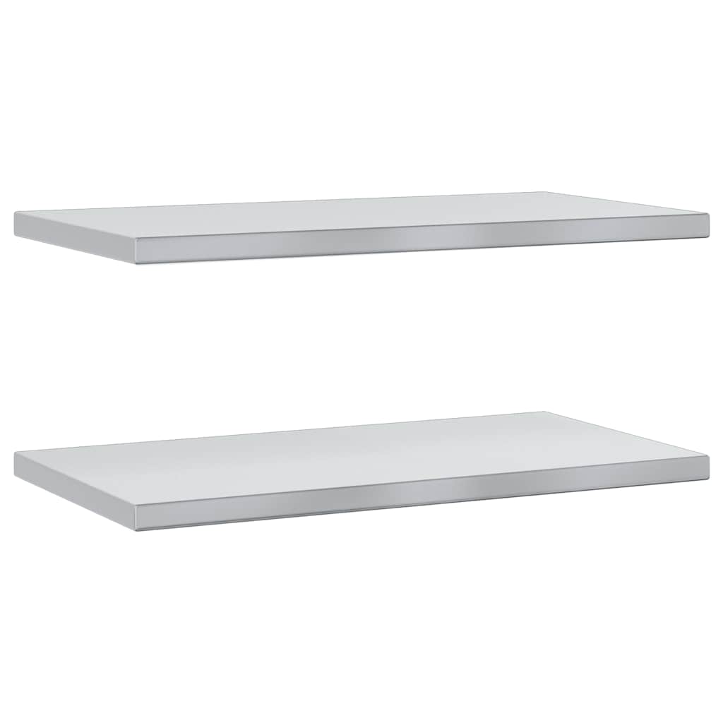 vidaXL Wall Shelves 2 pcs 75x40 cm Silver Stainless Steel 2