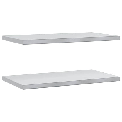 vidaXL Wall Shelves 2 pcs 75x40 cm Silver Stainless Steel 2