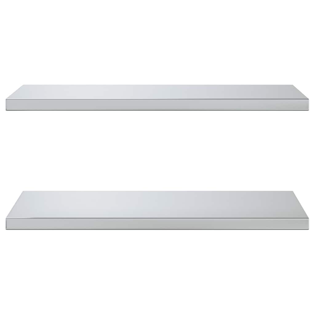 vidaXL Wall Shelves 2 pcs 75x40 cm Silver Stainless Steel 4
