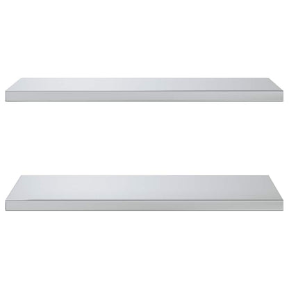 vidaXL Wall Shelves 2 pcs 75x40 cm Silver Stainless Steel 4